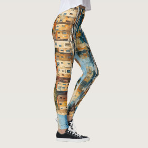Wide Seascape Mediterranean Ancient Harbour Leggings