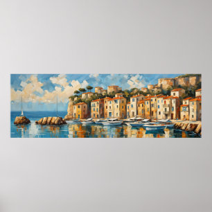 Wide Seascape Mediterranean Ancient Harbour        Poster