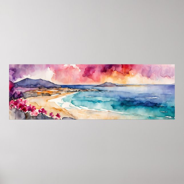 Wide Seascape Mediterranean Purple Serenity      Poster (Front)