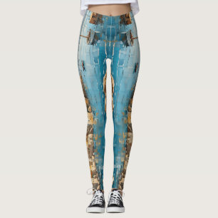 Wide Seascape Mediterranean Quiet Coastal Retreat Leggings