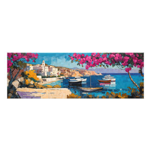 Wide Seascape Mediterranean Tranquil Harbour Photo Print