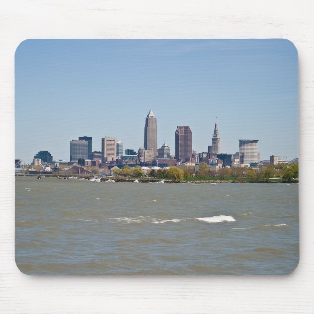 Wide Shot Cleveland Skyline Mouse Pad (Front)