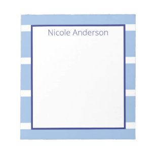 Wide Stripe Light Blue Notepad