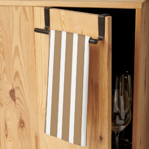 Wide Stripes Brown Tea Towel