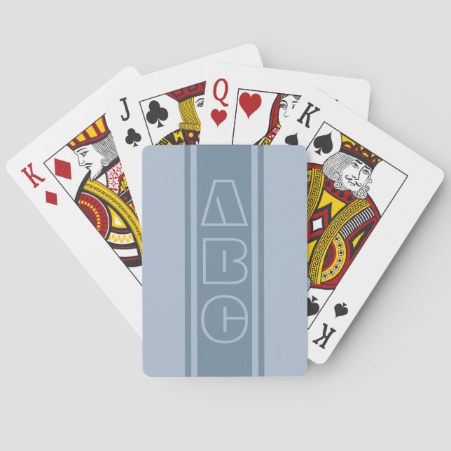 Wide Stripes custom initials playing cards (Back)