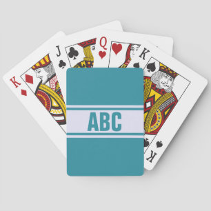 Wide Stripes custom initials playing cards