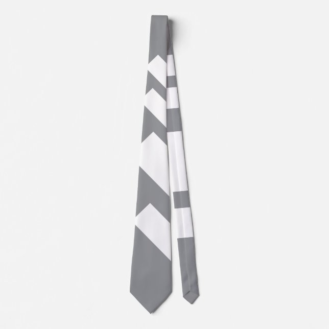 Wide Stripes Diagonal Grey  Tie (Front)