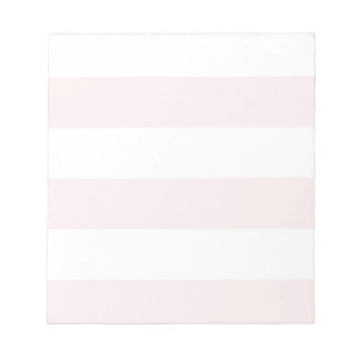 Wide Stripes - White and Pale Pink Notepad