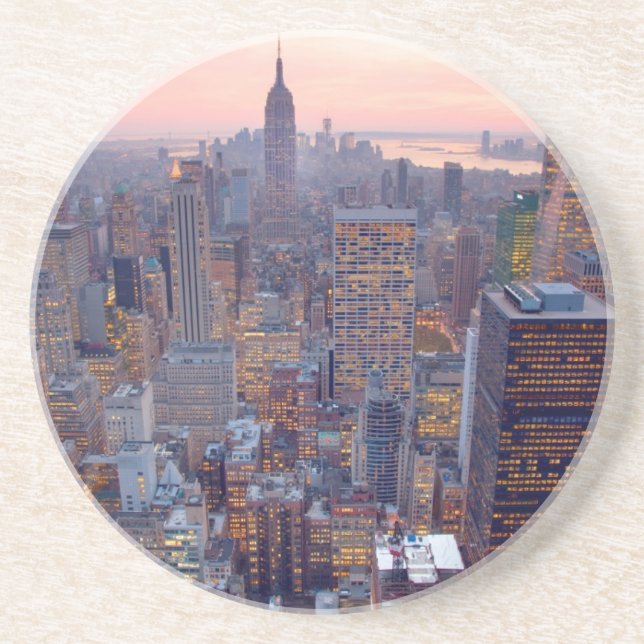 Wide view of Manhattan at sunset Coaster (Front)
