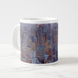 Wide view of Manhattan at sunset Large Coffee Mug