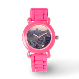 Wide view of Manhattan at sunset Watch