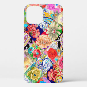Wide vintage seamless background pattern. Parrots iPhone 12 Case