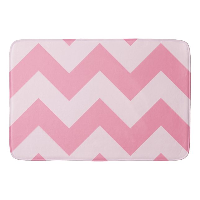 Wide Zigzag Pattern Pinks Bath Mat (Front)