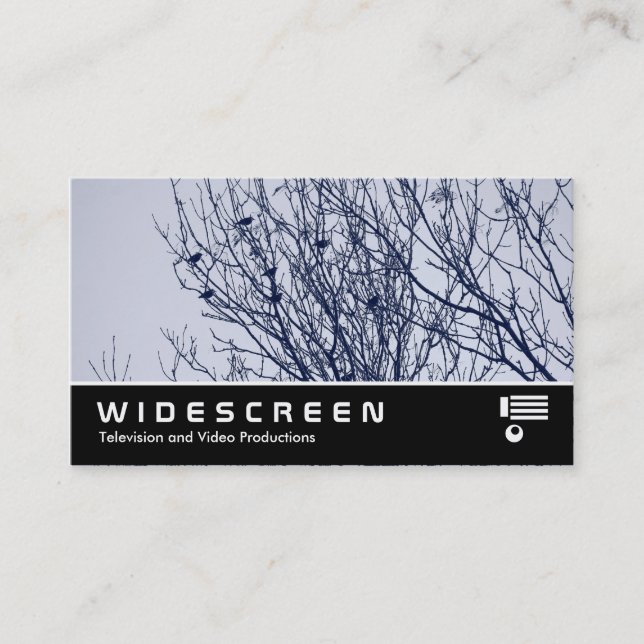 Widescreen 0520 - Starlings in a Tree Business Card (Front)