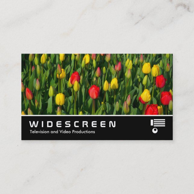 Widescreen 206 - Colourful Tulips Business Card (Front)