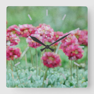 Widflowers Square Wall Clock
