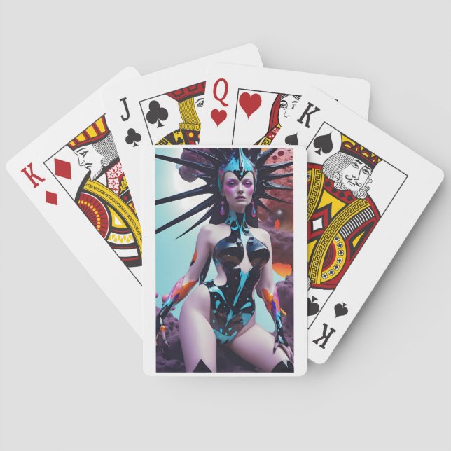 Widow Queen of the Scrum Run Playing Cards (Back)