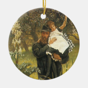Widower by Tissot, Vintage Victorian Portrait Art Ceramic Ornament
