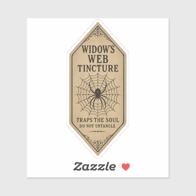 Widow's Web Tincture - Halloween Apothecary Label (Sheet)