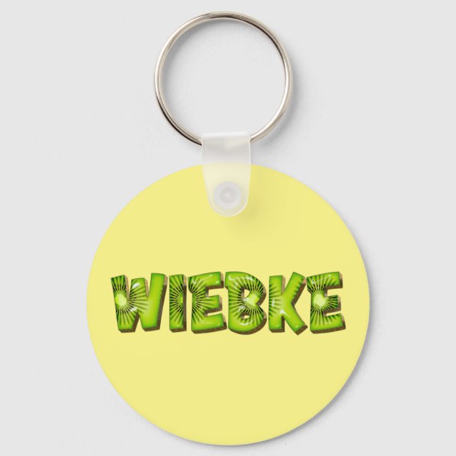 Wiebke Name Kiwi Design Keychain (Front)