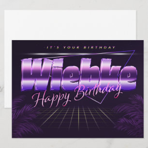 Wiebke Name Vorname lila retro Karte Geburtstag Card