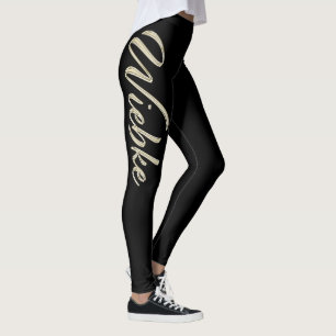 Wiebke white gold Handwriting Hose Leggings