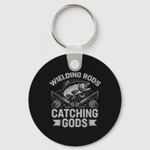 Wielding Rods Catching Gods Salmon Fishing Key Ring