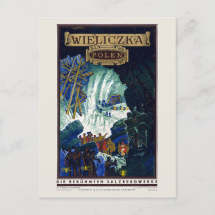 Wieliczka Poland Vintage Poster 1938 Postcard