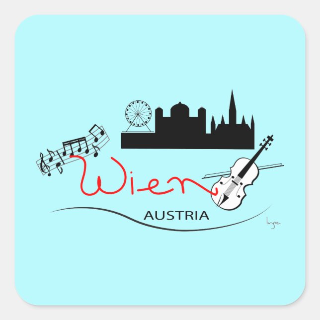 Wien, Austria - Österreich Square Sticker (Front)