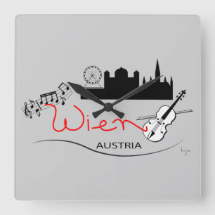 Wien, Austria - Österreich Square Wall Clock