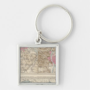 Wien, Prag, BudaPest Map Key Ring