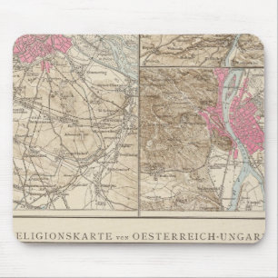 Wien, Prag, BudaPest Map Mouse Pad