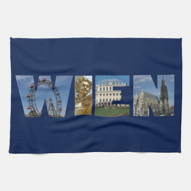 Wien Tag Vienna Austria Tea Towel (Horizontal)