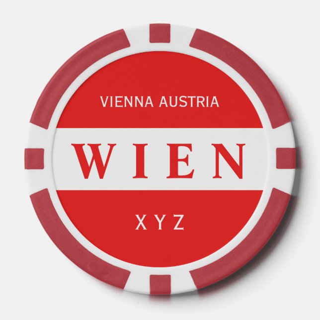 Wien - Vienna custom monogram poker chips (Front)