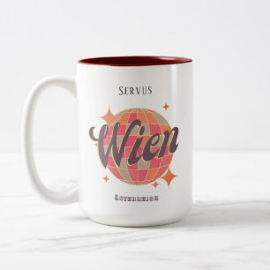 Wien Vienna Österreich Austria Retro  Two-Tone Coffee Mug