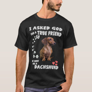 Wiener And Doxie Lovers  I Ask God For A True Frie T-Shirt