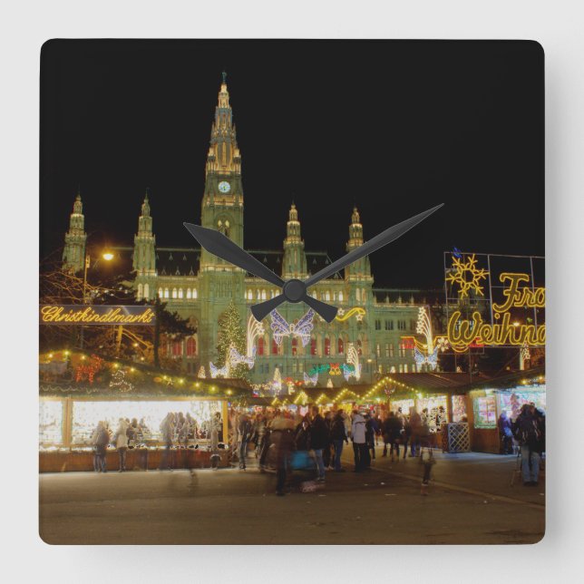 Wiener Christkindlmarkt Square Wall Clock (Front)