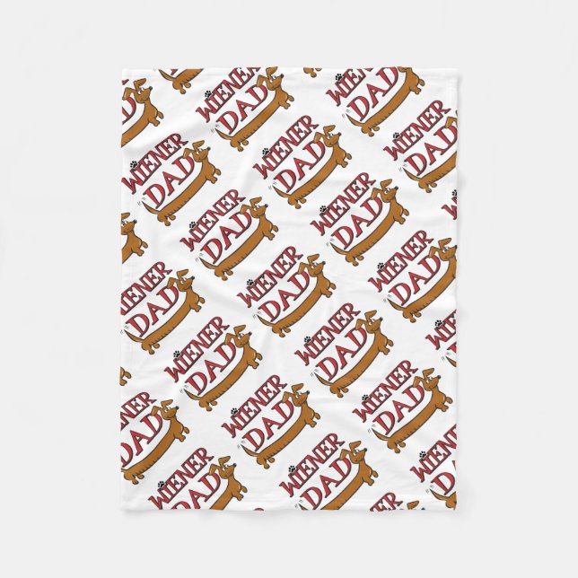 Wiener-Dad-Plain Fleece Blanket (Front)
