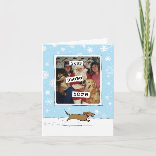Wiener Dog Christmas | Cute Dachshund Your Photo Holiday Card (Front)