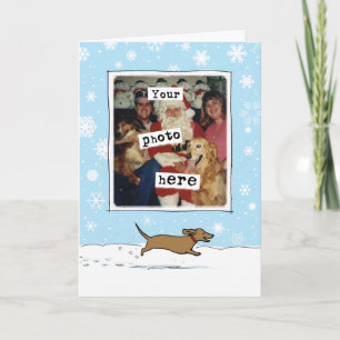 Wiener Dog Christmas   Your Photo   Cute Dachshund Holiday Card