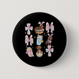 Wiener Dog Dachshund Coquette Bow Christian Doxie 6 Cm Round Badge