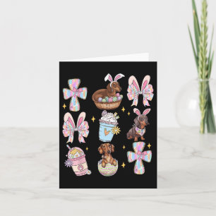 Wiener Dog Dachshund Coquette Bow Christian Doxie Card