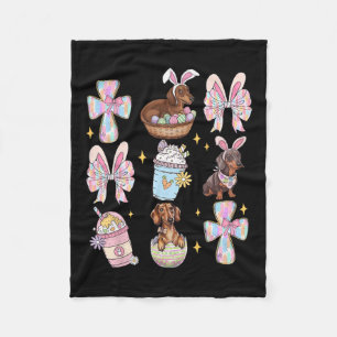 Wiener Dog Dachshund Coquette Bow Christian Doxie Fleece Blanket
