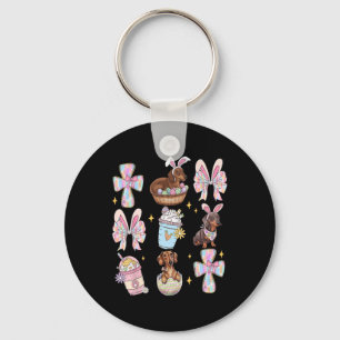 Wiener Dog Dachshund Coquette Bow Christian Doxie  Key Ring