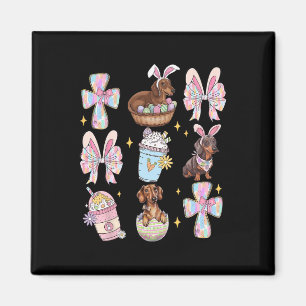 Wiener Dog Dachshund Coquette Bow Christian Doxie Magnet