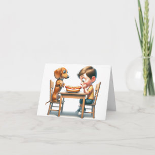 Wiener Dog Hot Dog Downloadable Card