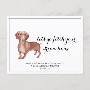 Wiener Dog Real Estate Buying Marketing  Postcard