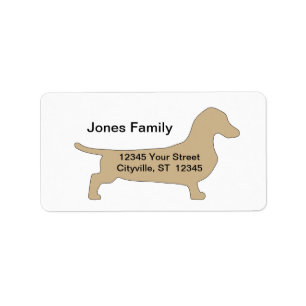 wiener dog return address label