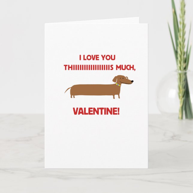 Wiener dog Valentines day Holiday Card (Front)