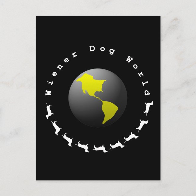 Wiener Dog World Graphic Postcard (Front)